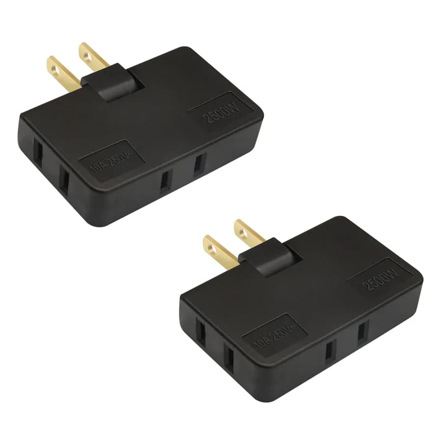 ADAPTADOR ELECTRICO TRIPLE GIRATORIOENCHUFE PLANOC/NEGRO10A HOME LIGHT