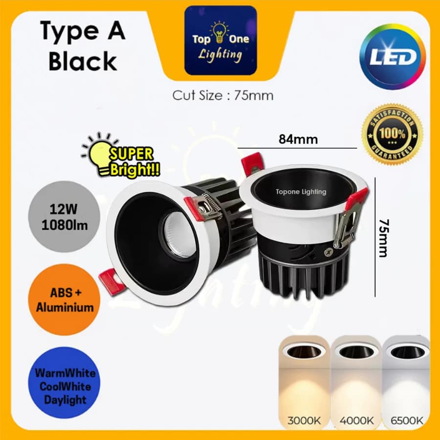 ALF-1056 SPOT LIGHT 7W 3000K/4000K/6500K NEGRO ALFA