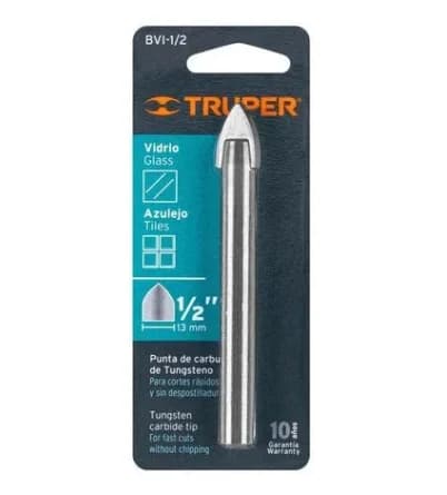 BROCA PARA VIDRIO Y MAYOLICA DE 3/8 TRUPER"