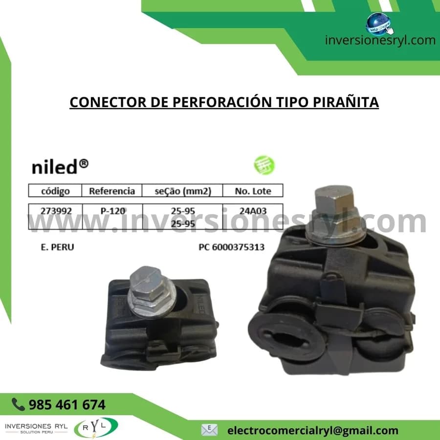 C0NECTORES TIPON PIRAÑA GRANDE PARA CABLE 120 S/M