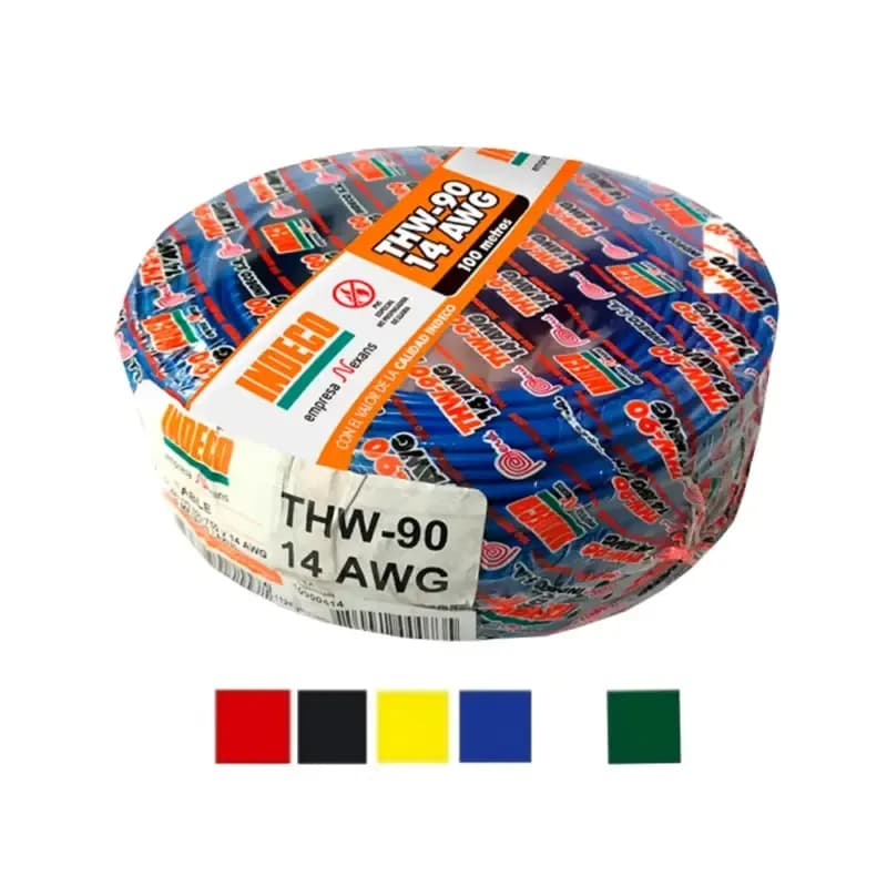 CABLE THW N° 14 AWG COLORES VARIOS (7 FILAMENTOS) INDECO