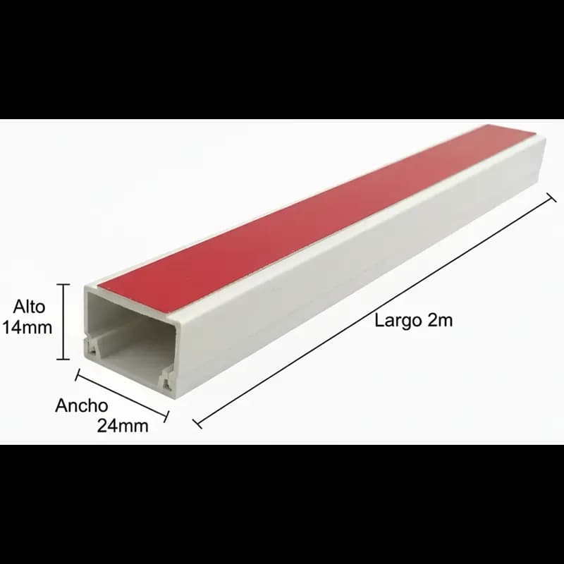CANALETA REFORZADA 14 X 24 (25)PVC C/PEG ROJO 2M HOME LIGHT