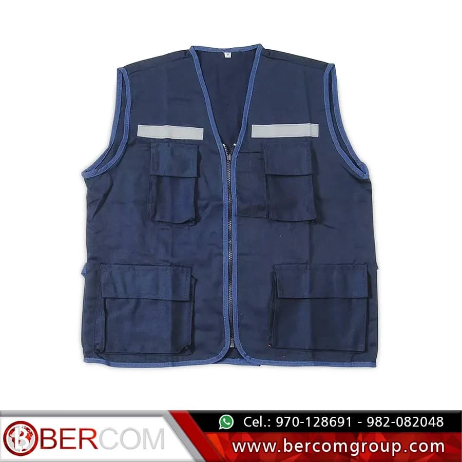 CHALECO DRILL AZUL T/ REPORTERO T-M SAFETY