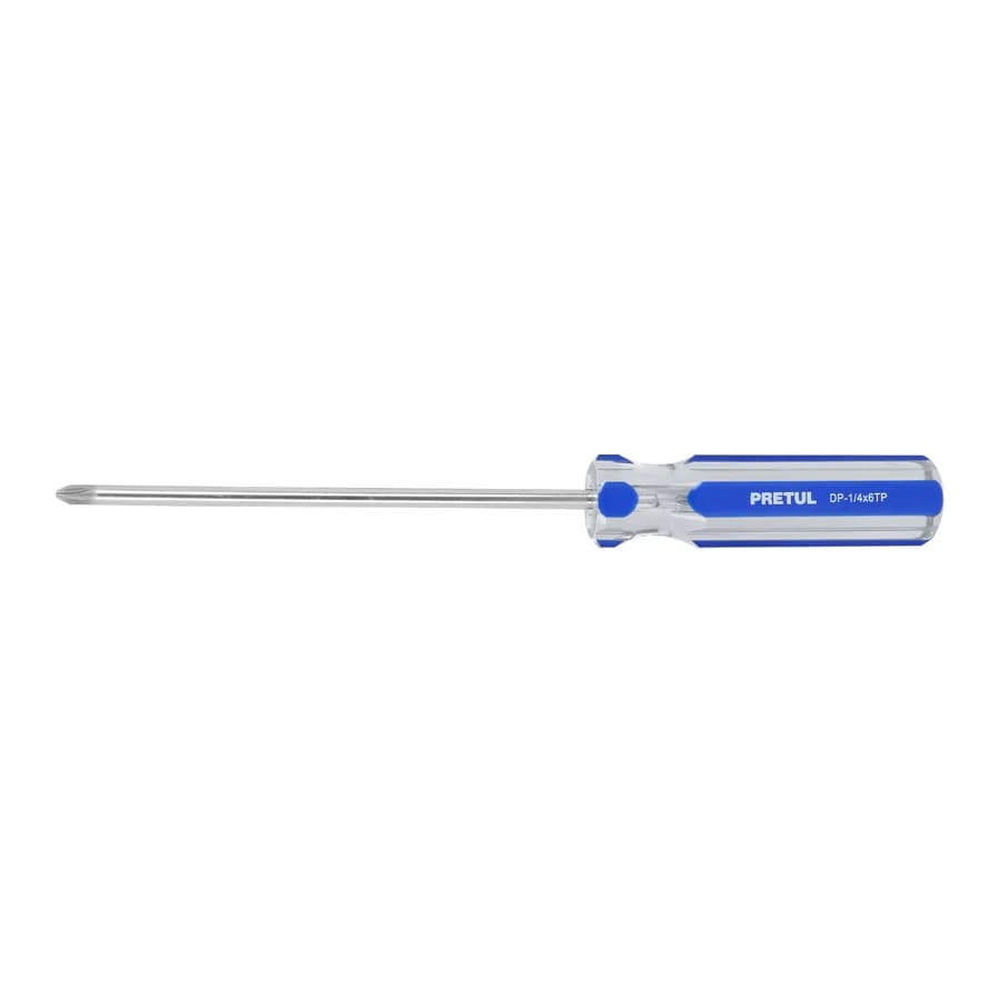 DESARMADOR DE CRUZ 1/4 X 6 MANGO DE PVC PRETUL