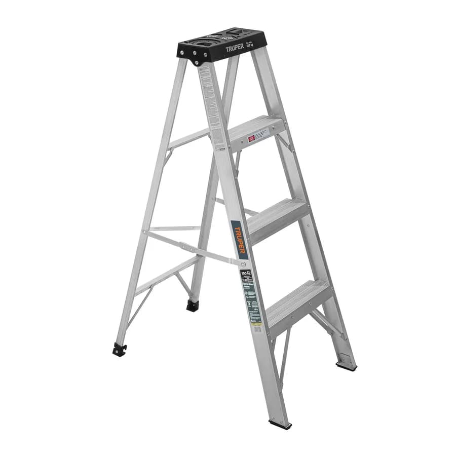 ESCALERA TIPO TIJERA S/BANDEJA C/NEGRO 3P TRUPER