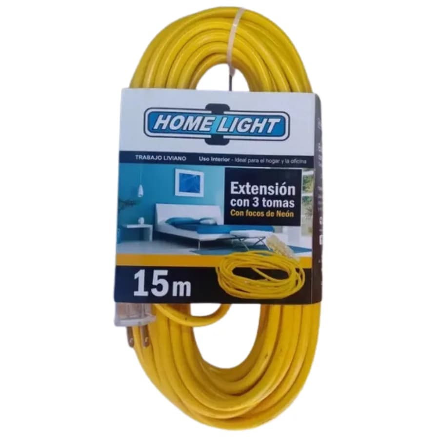 EXTENSION C/3 TOMAS C/FOCO 15MTS HOME LIGHT