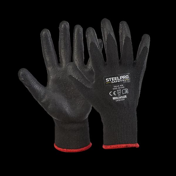 GUANTES D/LATEX NEGRO/AMARILLO T=9/M STELPRO