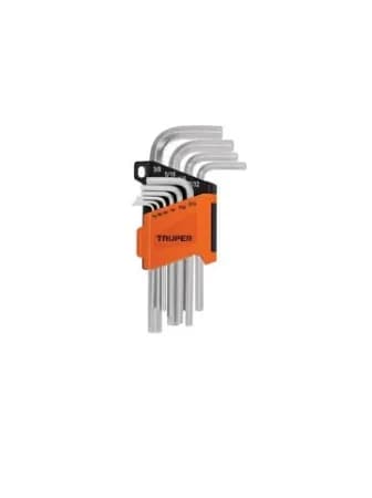 JUEGO D/10 LLAVES ALLEN ORGANIZA/PLASTICO PULGADAS TRUPER