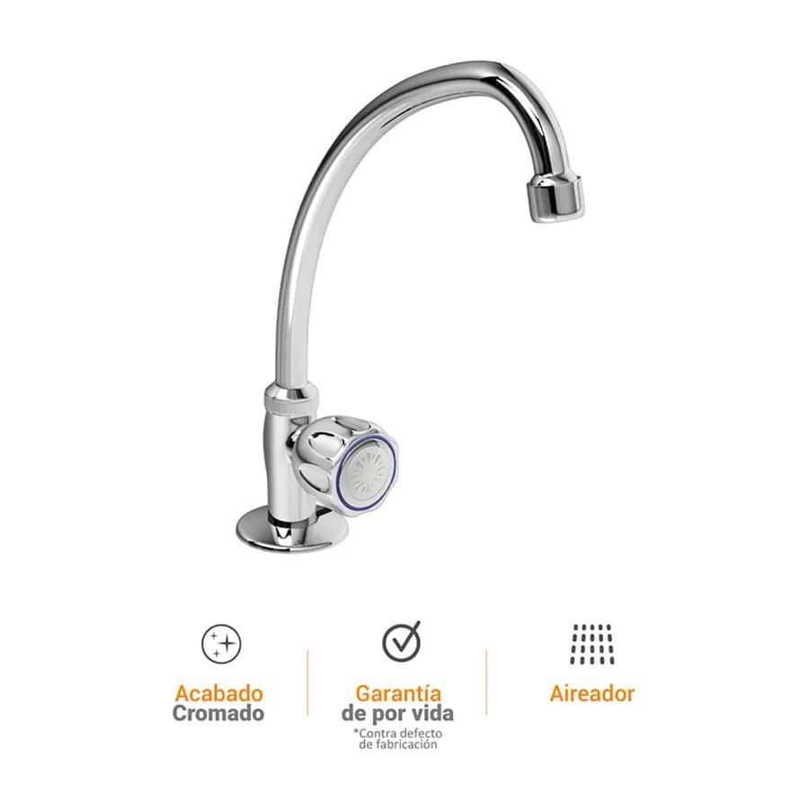 LLAVE DE BAR CON PICO GIRATORIO L 3/4 MOD ARUBA CROMADO ITALGRIF"