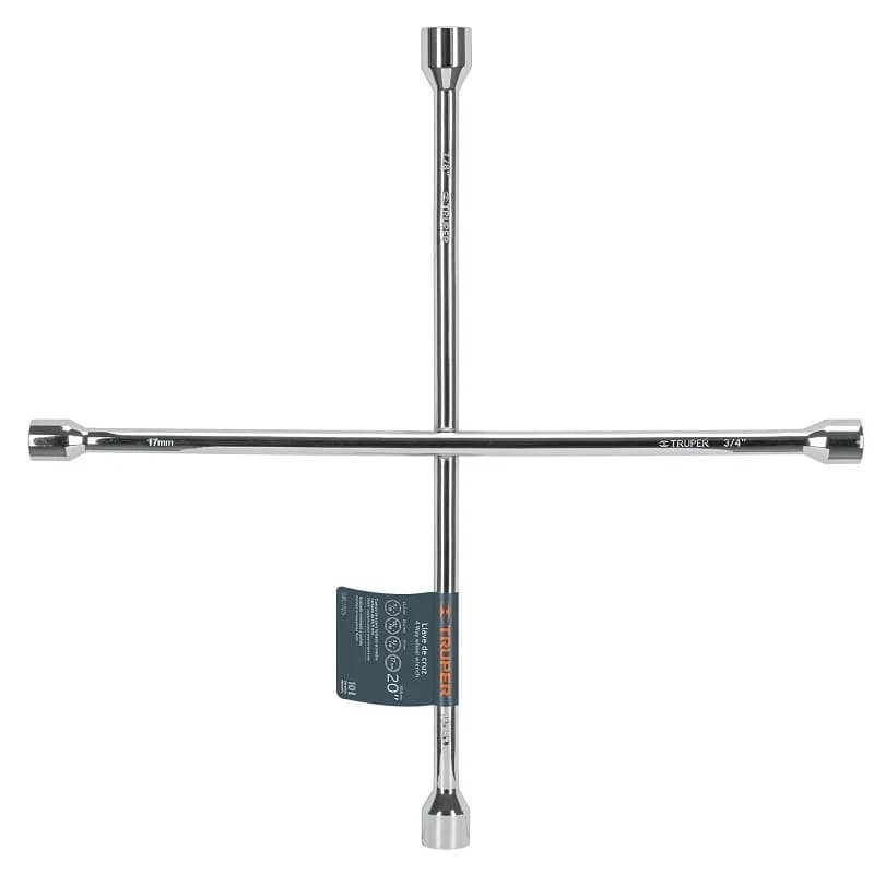 LLAVE DE CRUZ 20 (17MM-3/4"-7/8"-13/16") C&A"