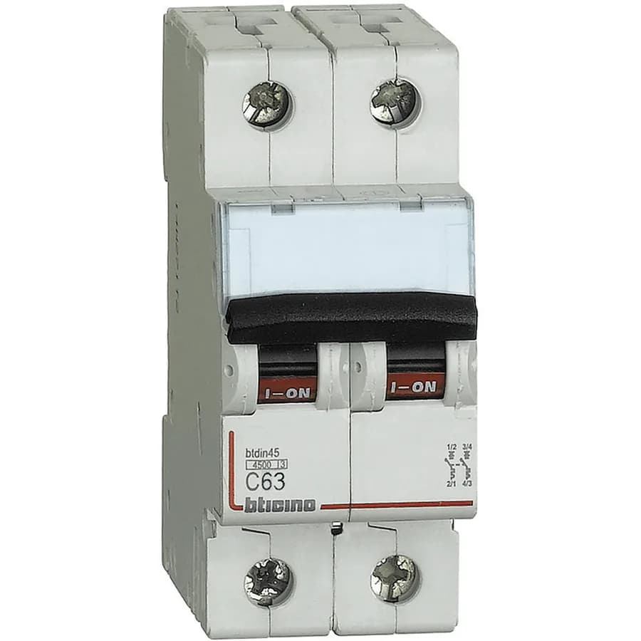 LLAVE TERMICA RIEL 2 X 63 AMP TICINO