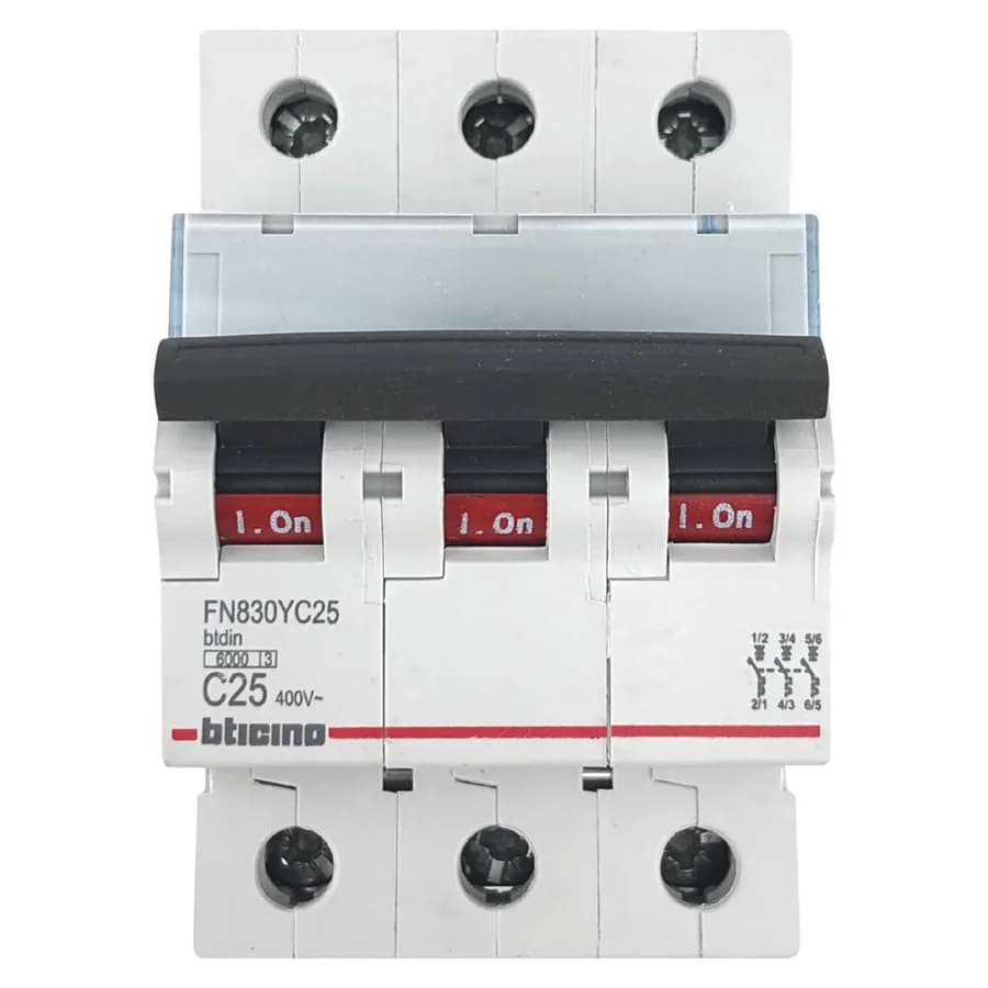 LLAVE TERMICA RIEL 3 X 25AMP TICINO