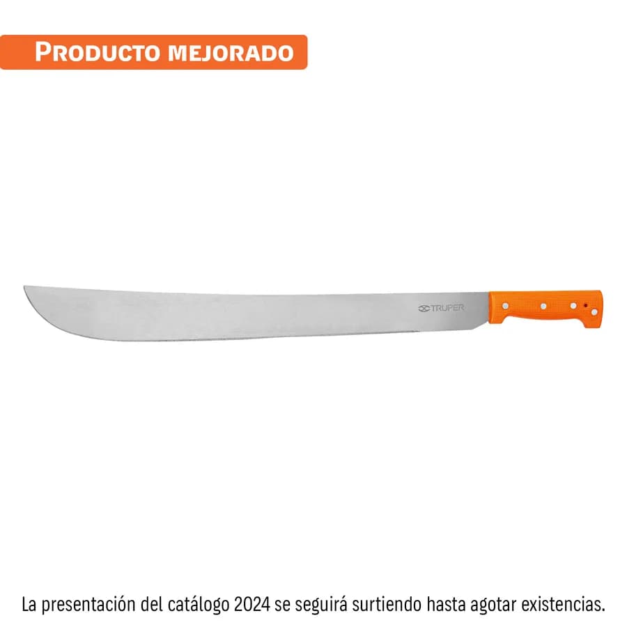 MACHETE ESTÁNDAR 22 CACHA NARANJA REMACHADA, TRUPER TRUPER"