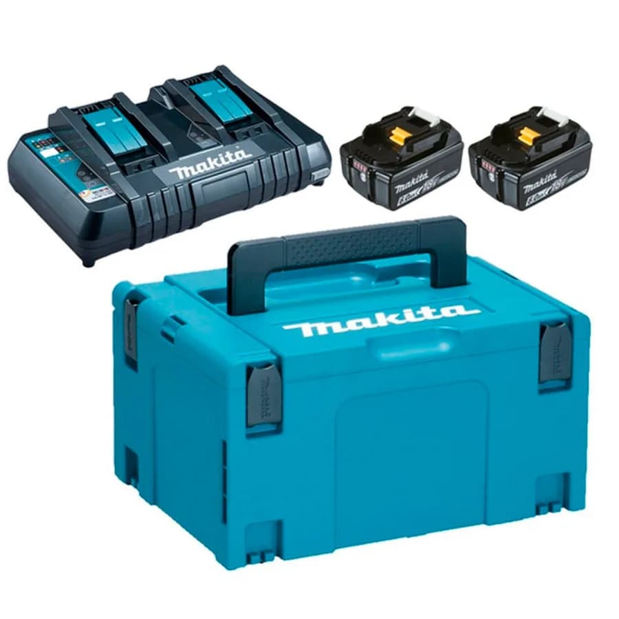 MAKPAC 2 BATERIAS 6.0AH 18V LXT+CARGADOR DOBLE MAKITA