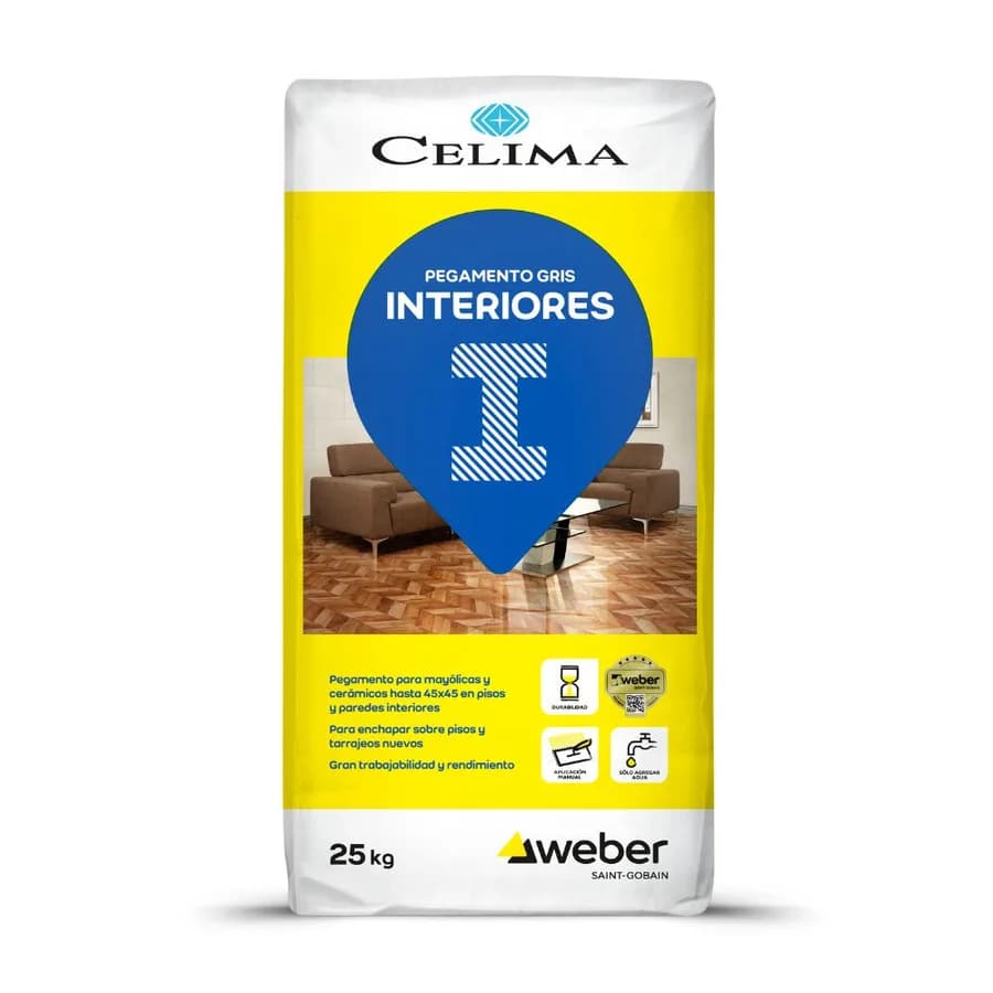 PEGAMENTO GRIS INTERIORES X 25KG CELIMA
