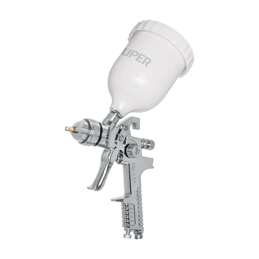 PISTOLA P/PINTAR GRAVEDAD HVLP,VASO PLÁSTICO, BOQUILLA 1.7MM TRUPER