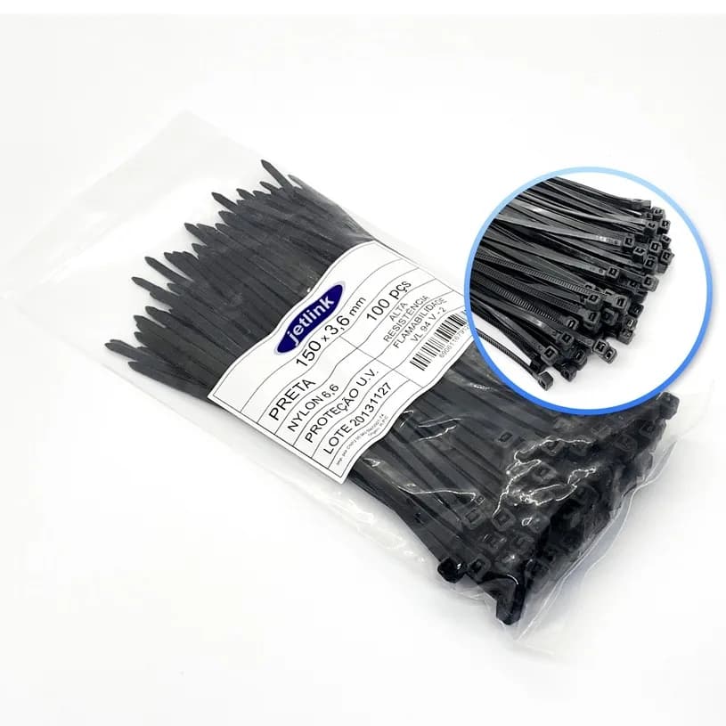 PRESINTO (CINTILLO D/AMARRE) NYLON 3.6MM X150 100 UND VOLTECH