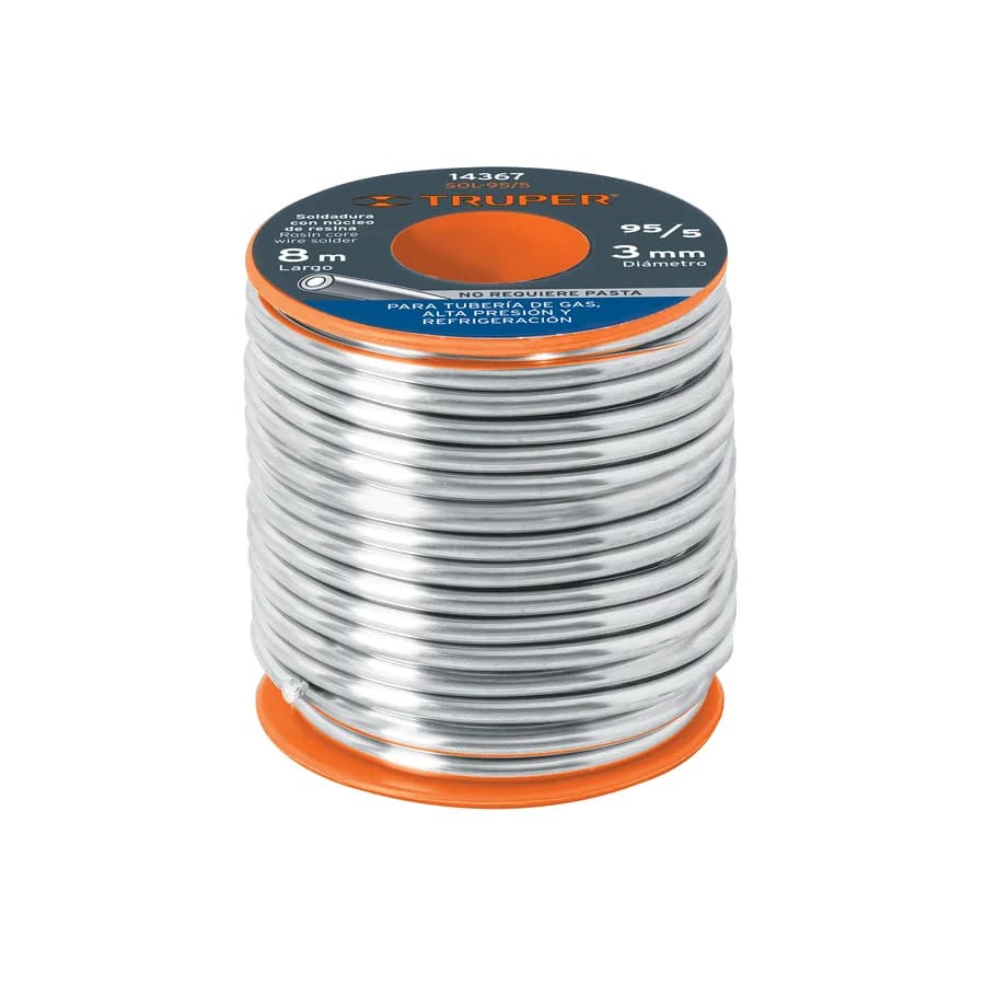 SOLDADURA NUCLE DE RESINA 95/5 PARA TUBERIAS DE GAS TRUPER