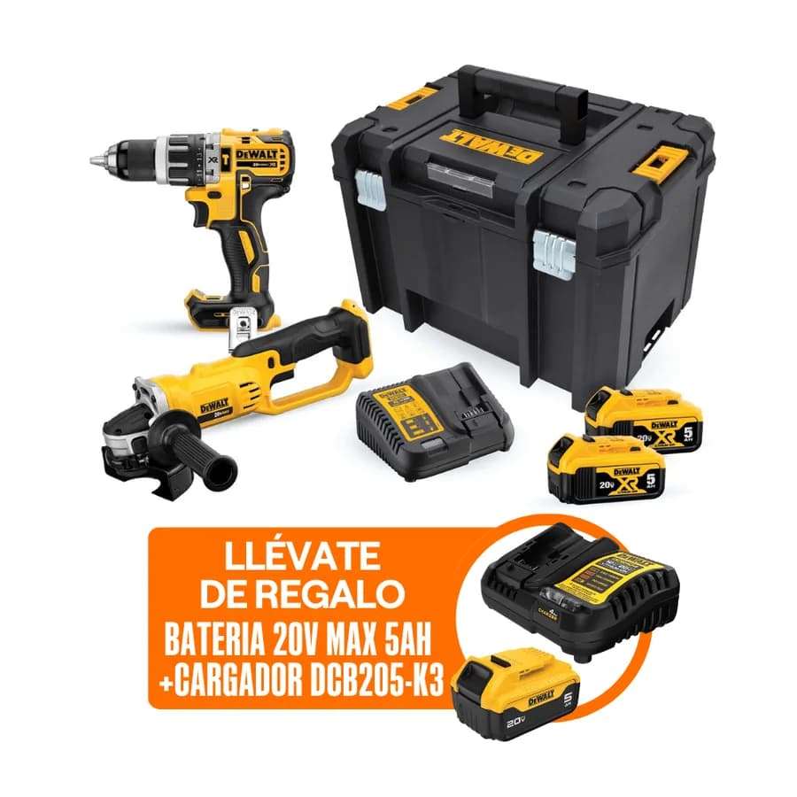 TALADRO 1/2 + ESMERIL 20V + 2 BATERIA + 1 CARGADOR DEWALT"