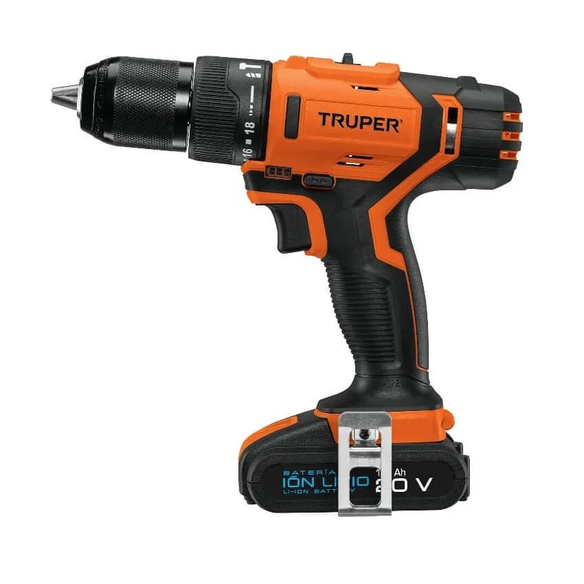 TALADRO PERCUTOR 1/2 INALÁMBRICO 20 V BATERÍA ION LITIO, 220 V, TRUPER TRUPER"