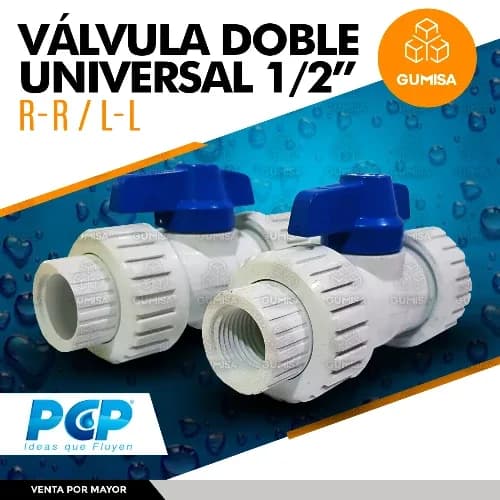 VALVULA BOLA DOBLE UNIVERSAL C/ROSCA 1/2 PCP 3026 DAVISA"